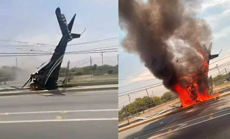 ¡Impresionante! Helicóptero se desploma en NL; un tripulante murió (VIDEO)