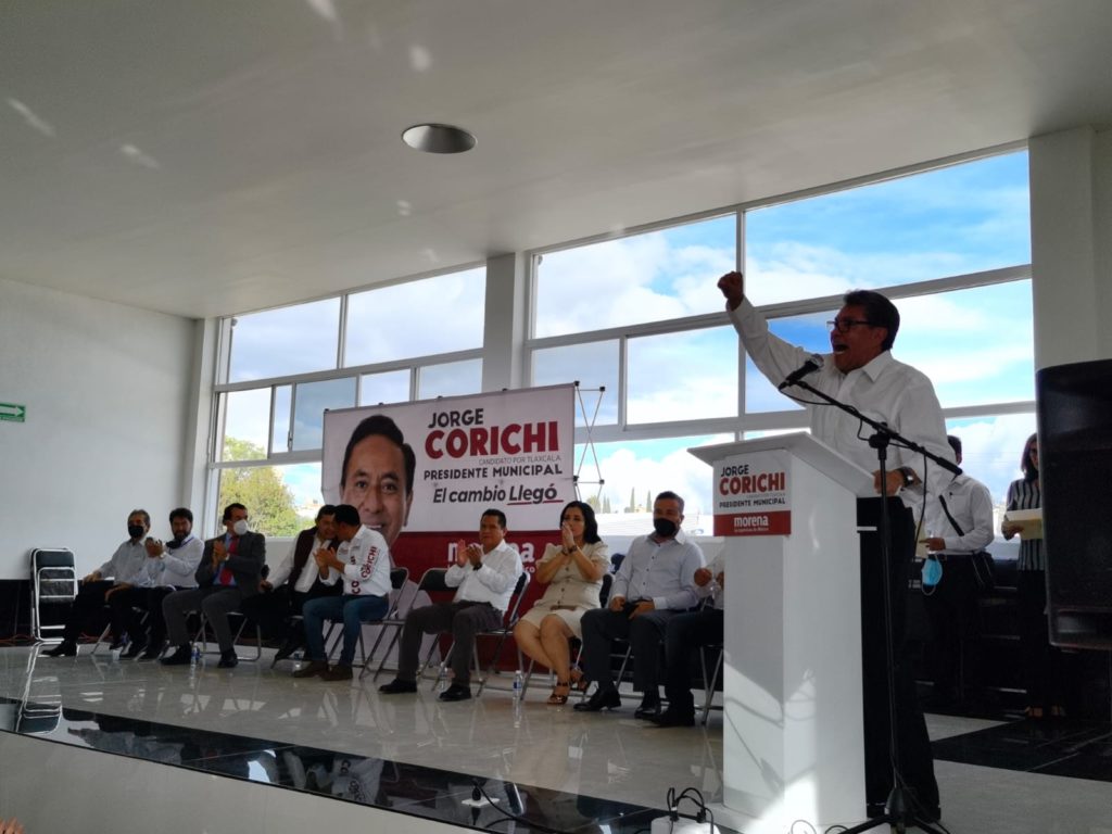 Ricardo Monreal respalda candidatura de Jorge Corichi para presidente de Tlaxcala