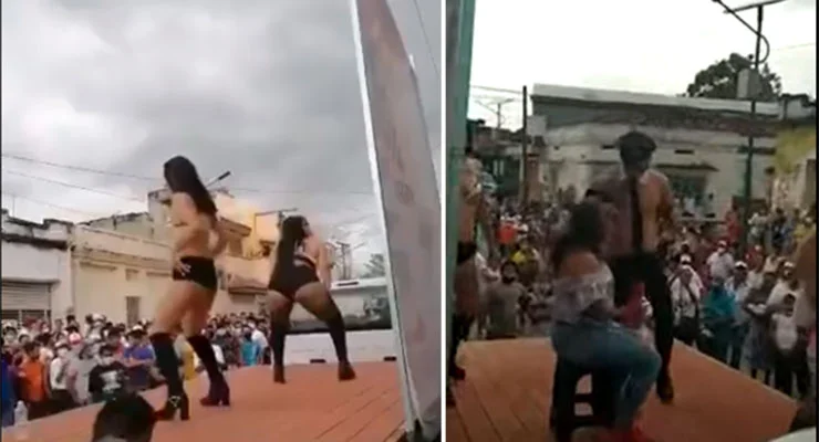 VIDEO: Candidato de Chiapas arranca campaña con show de bailarinas y strippers