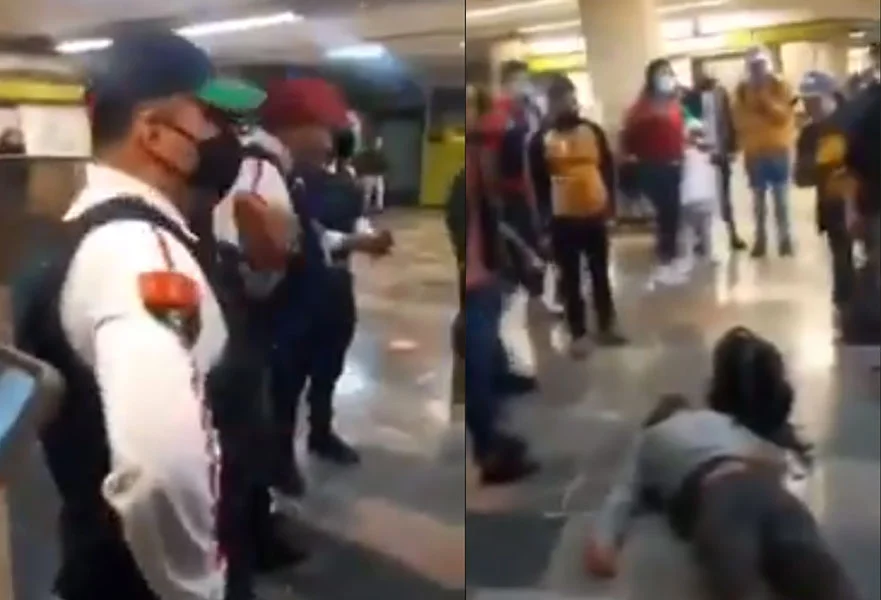 Policía noquea a pasajero del Metro en CDMX por no usar cubrebocas (VIDEO)