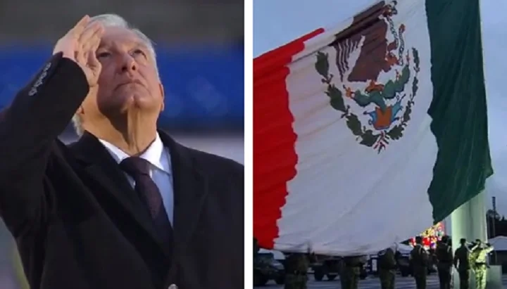 AMLO recuerda a víctimas de sismos del 19 de septiembre con izamiento de bandera