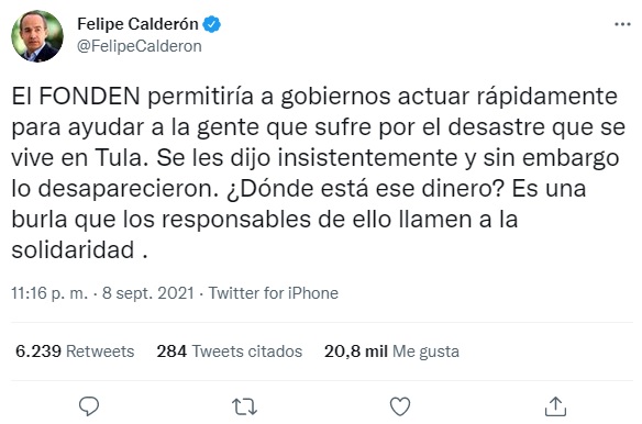 Las críticas a Felipe Calderón por su tuit