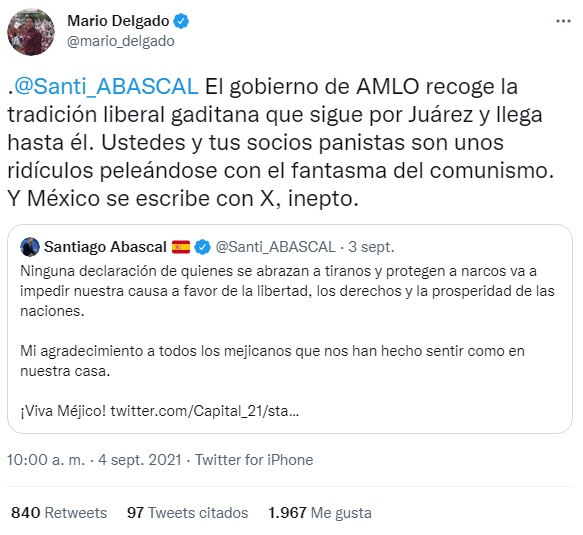 ¿Qué dijo Mario Delgado sobre el tema?