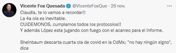 Vicente Fox acusa a AMLO de presuntamente acarrear a personas para su Informe