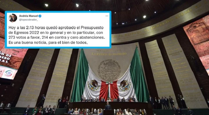 AMLO agradece aprobación del Presupuesto de Egresos 2022 sin cambios