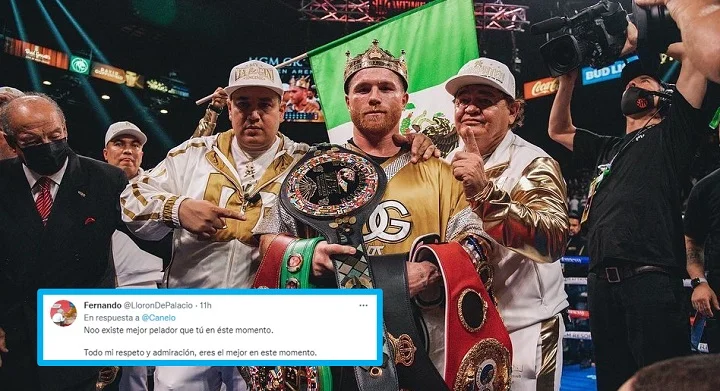 Redes felicitan a Canelo Álvarez tras triunfo ante Caleb Plant