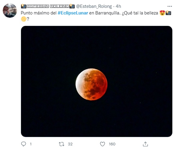 Redes llenan Twitter con imágenes del eclipse parcial de Luna