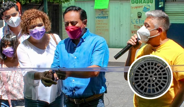 Jorge Corichi entrega obra vial y de drenaje sanitario en Tlaxcala
