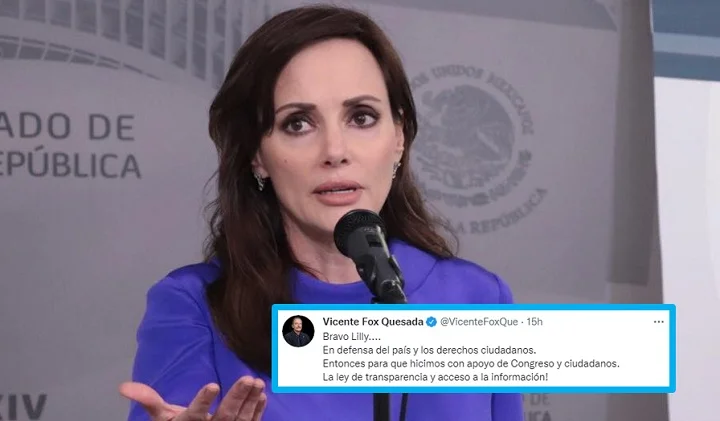 Vicente Fox respalda a Lilly Téllez contra decreto sobre obras insignia de AMLO