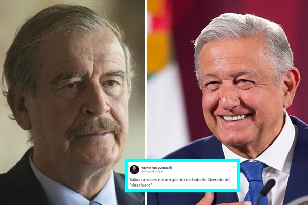 'Me arrepiento de haberlo liberado del 'desafuero'': Fox sobre AMLO
