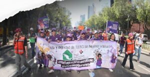 Colectivos marchan en CDMX por el Día contra la Violencia hacia la Mujer