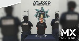 Policía de Atlixco asegura a joven con arma de fuego