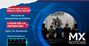 Policía de Atlixco refuerza la seguridad con el aseguramiento de armas prohibidas