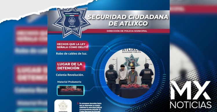 Elementos de Seguridad Ciudadana detienen a presuntos ladrones de cable eléctrico