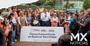 Armenta encabeza faena comunitaria en San Felipe Hueyotlipan
