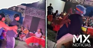 Hombre celoso intenta apuñalar a payaso por hacer estriptis (VIDEO)
