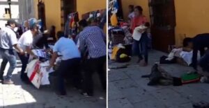 Inspectores arrebatan mercancía a vendedora ambulante con bebé en brazos