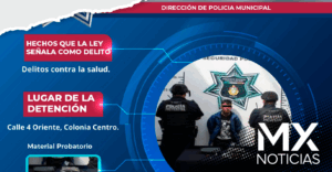 Policía de Atlixco detiene a joven por delitos contra la salud durante operativo de vigilancia