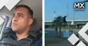 VIDEO | Policía se arroja del distribuidor vial tras publicar mensaje sobre depresión