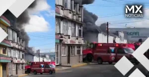 VIDEO | Fuerte incendio consume bogeda recicladora en Toluca