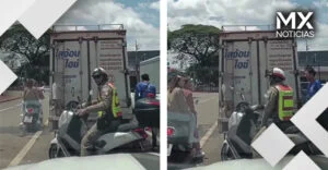 VIDEO | Niño viajó durante 10 kilómetros colgado de un camión