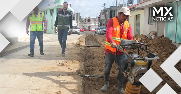 Supervisa Gobierno de Pepe Chedraui construcción de red de alcantarillado sanitario en la Junta Auxiliar Ignacio Romero Vargas
