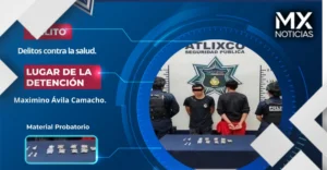 Detienen a un adulto y un adolescente por presuntos delitos contra la salud en Atlixco