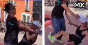 VIDEO | Hombre taclea a abuelito durante carrera; piden ayuda tras lesionarse