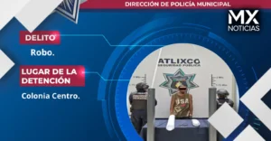 Policías de Atlixco frustran robo de luminarias y detienen a un hombre