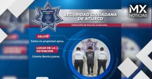 Policía de Atlixco detiene a motociclista por provocar daños a vehículo