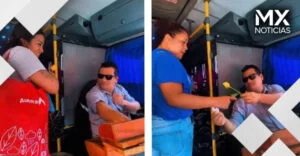 VIDEO | Chofer regala flores amarillas a mujeres en su camión