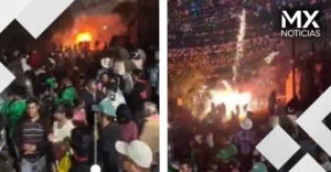 VIDEO | Explosión de pirotecnia en fiesta patronal deja 13 heridos