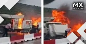 VIDEO | Hombre se salva de quedar aplastado por grúa que se incendió en Arco Norte