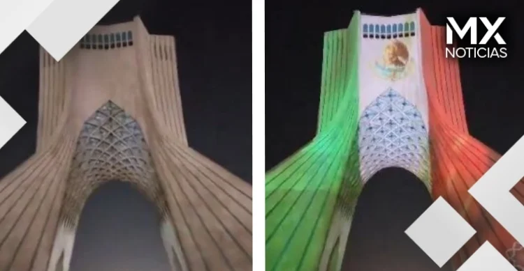 VIDEO | Irán ilumina la Torre Azadi con los colores de México para celebrar la Independencia