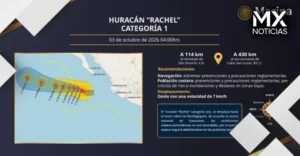 ‘Rachel’ se degrada a huracán categoría 1, pero mantiene lluvias fuertes en BCS