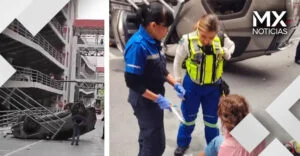 VIDEO | Automovilista cae del segundo piso de un estacionamiento en CDMX