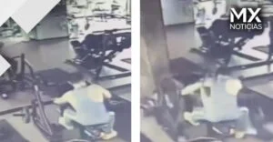 VIDEO | Espejos caen sobre hombre que entrenaba en un gimnasio y le provocan graves heridas