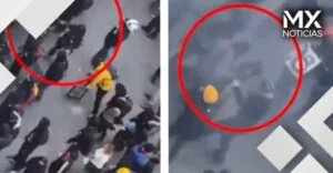 VIDEO | Le explota bomba molotov a menor del Bloque Negro